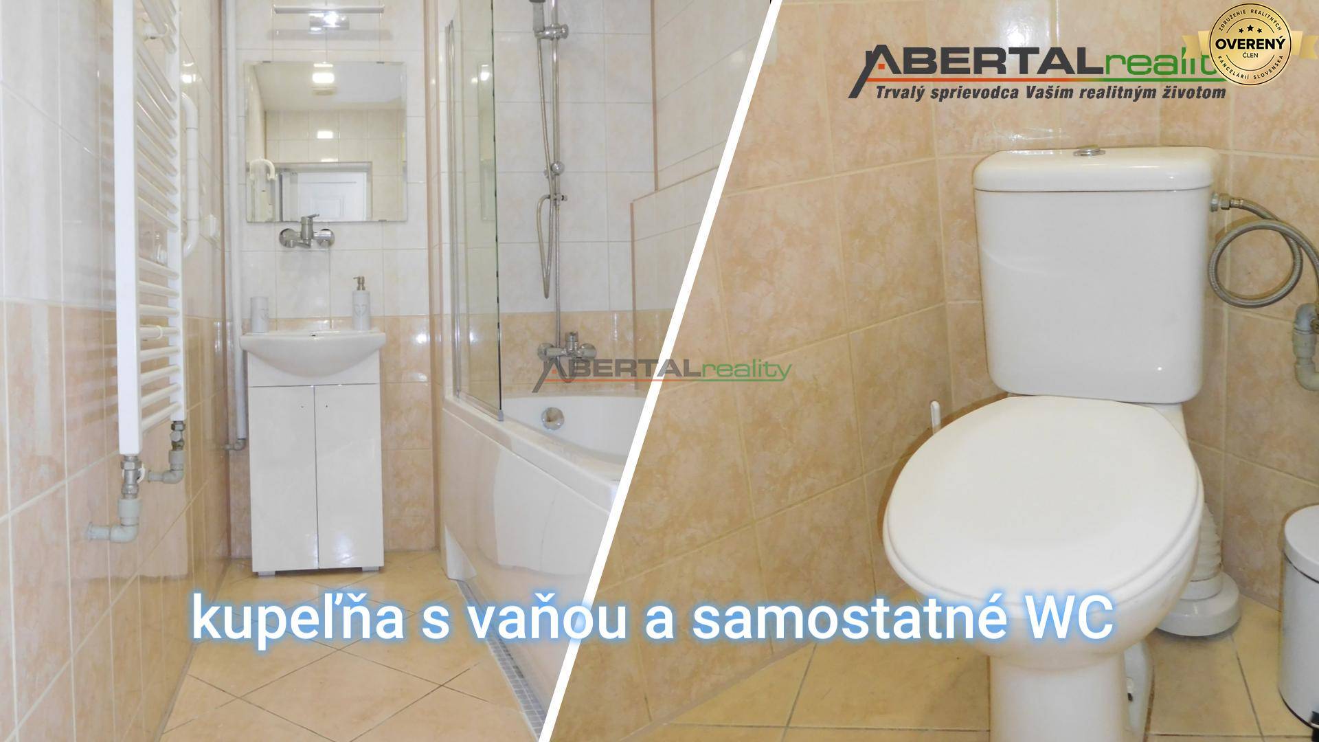 Predaj. 2i byt, Mariánska , Staré mesto, Bratislava, kúpeľňa a somostatné WC.JPG